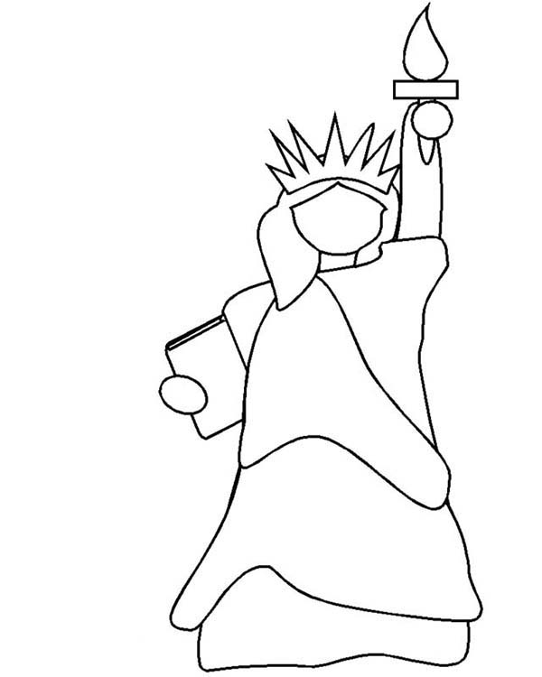 600x750 Statue Of Liberty Coloring Pages For Toddler