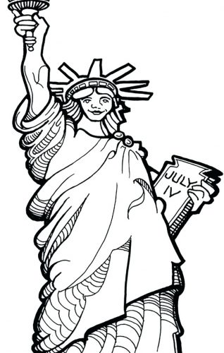 318x500 Coloring Pages ~ Statue Of Liberty Coloring Page Realistic Pages