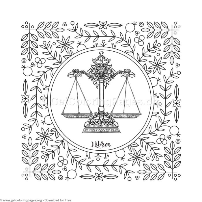 700x700 Libra Zodiac Element Coloring Pages