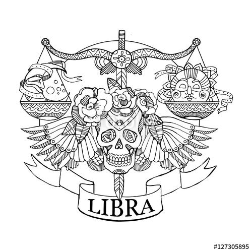 500x500 Libra Zodiac Sign Coloring Pages For Adults Fotolia 127305895