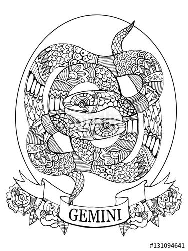 375x500 Virgo Zodiac Sign Coloring Page For Adults Fotolia 130188224