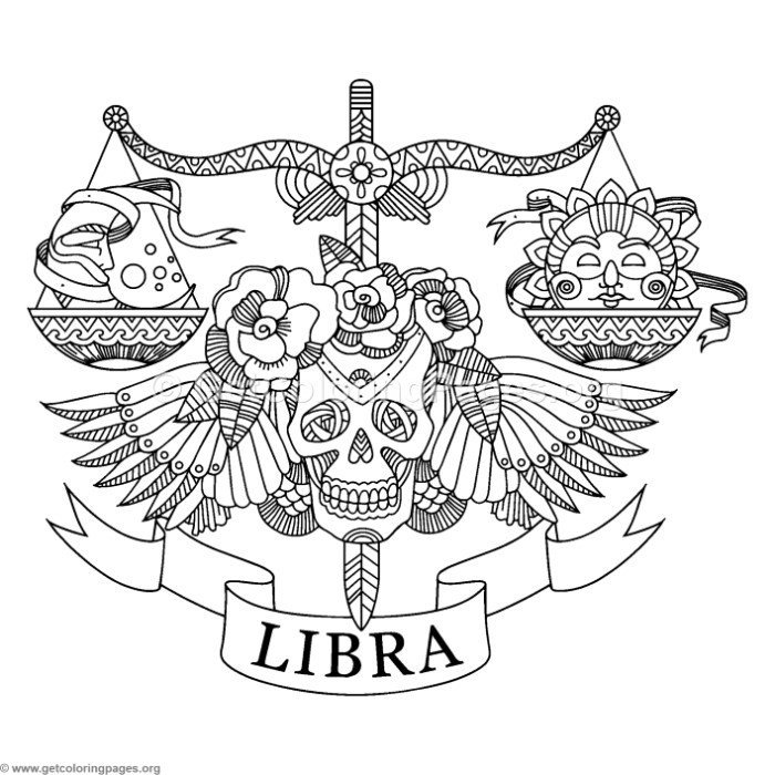 700x700 Zentangle Libra Horoscope Sign Coloring Pages
