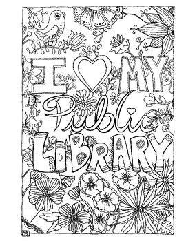 270x350 I Love My Public Library Coloring Page By The Lybrary Lyon Tpt