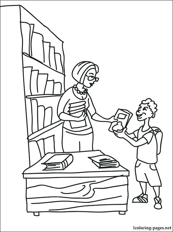 560x750 Library Coloring Page Library Coloring Pages Librarian Coloring