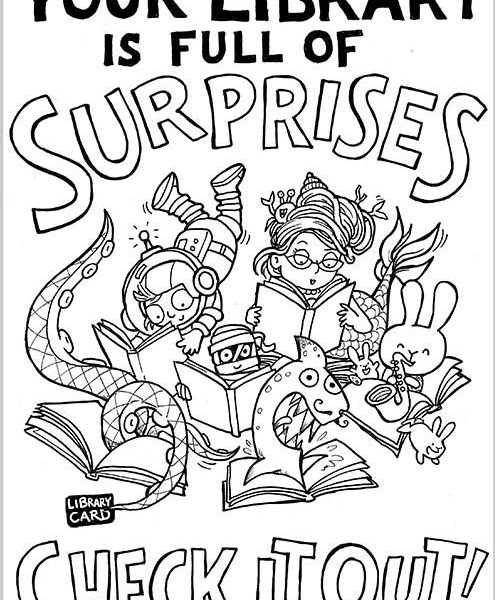 495x600 I Love My Library Coloring Page Coloring Page