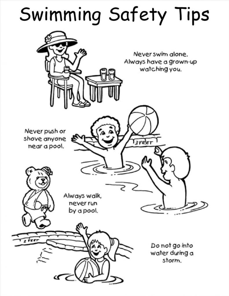 791x1024 Water Safety Coloring Pages
