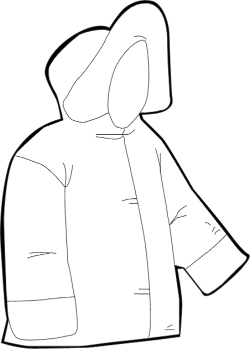 500x697 Winter Jacket Clipart Black And White