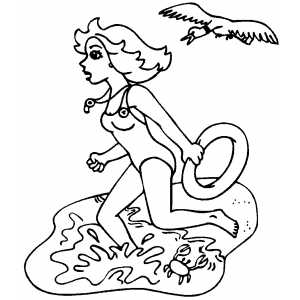300x300 Lifeguard Going For Save Coloring Sheet