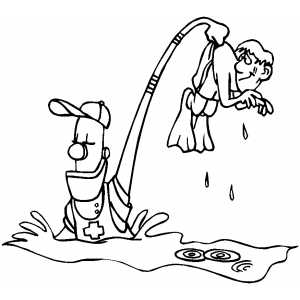 300x300 Lifeguard Robot Coloring Sheet