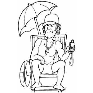 300x300 Lifeguard Waiting Coloring Sheet