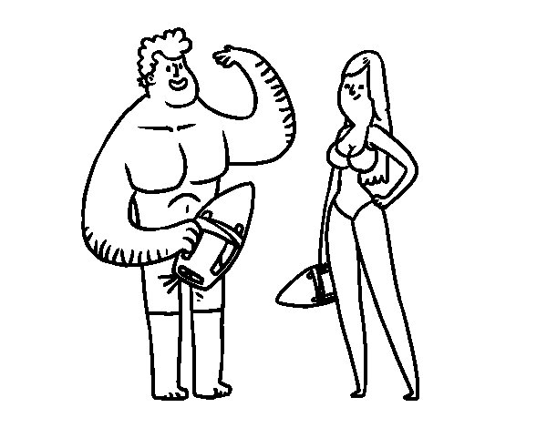600x470 Lifeguards Coloring Page