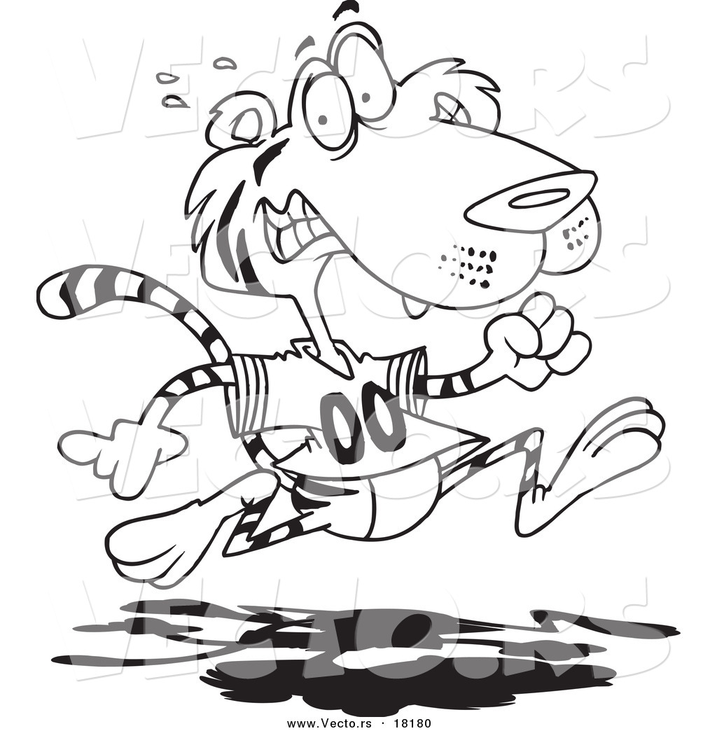 1024x1044 Vector Of A Cartoon Retreating Tiger