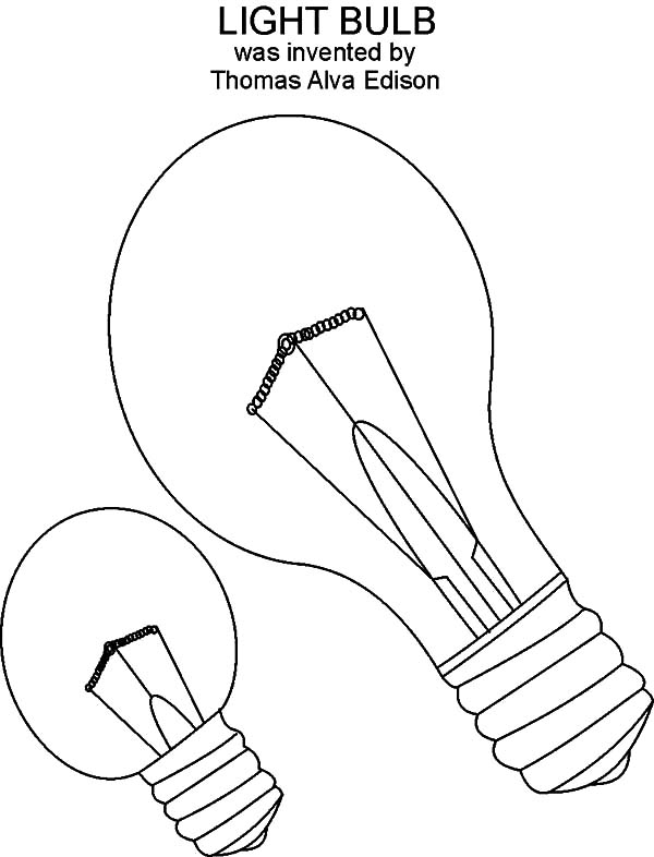 600x786 Thomas Alva Edison Light Bulb Coloring Pages