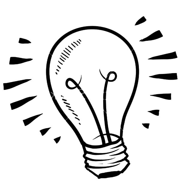 600x632 Light Bulb Coloring Page Light Coloring Pages Fluorescent Light