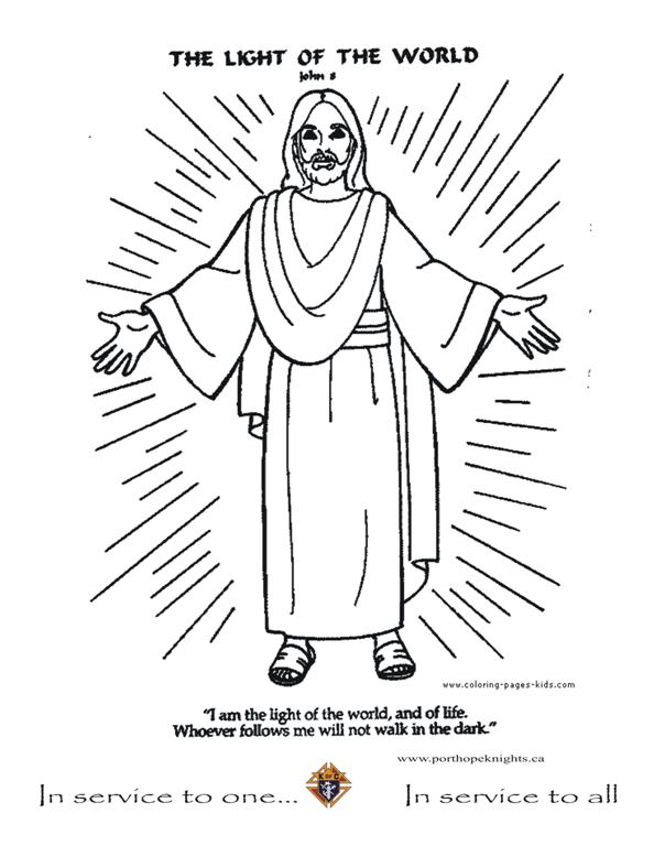 594x768 Jesus Is The Light Of The World Coloring Page F83 In Stylish Image