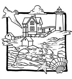 236x256 Landscapes, Beach Landscapes With Lighthouse Coloring Pages Beach