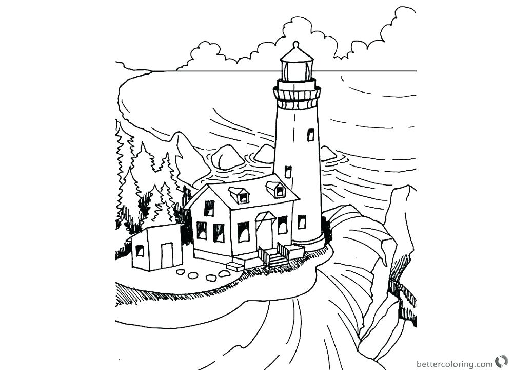 1000x720 A Lighthouse Coloring Page Color The Bible Retirement Gift Ideas