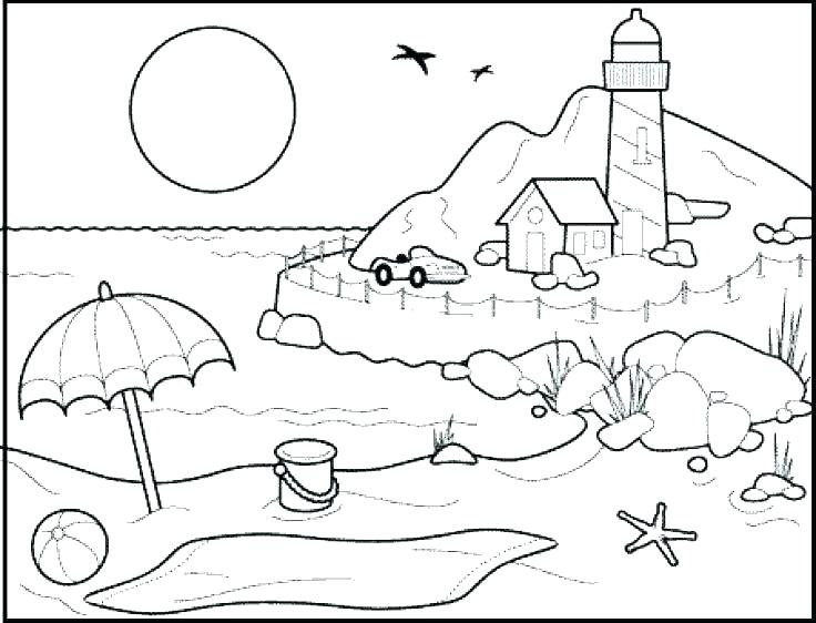 736x562 Coloring Pages Beach Beach For Coloring Beach Coloring Beach