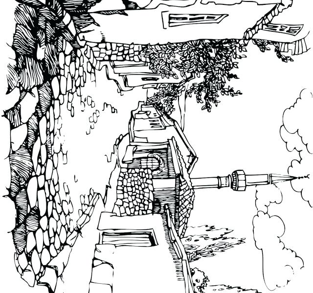 640x600 Landscape Coloring Pages For Adults Lighthouse Coloring Page