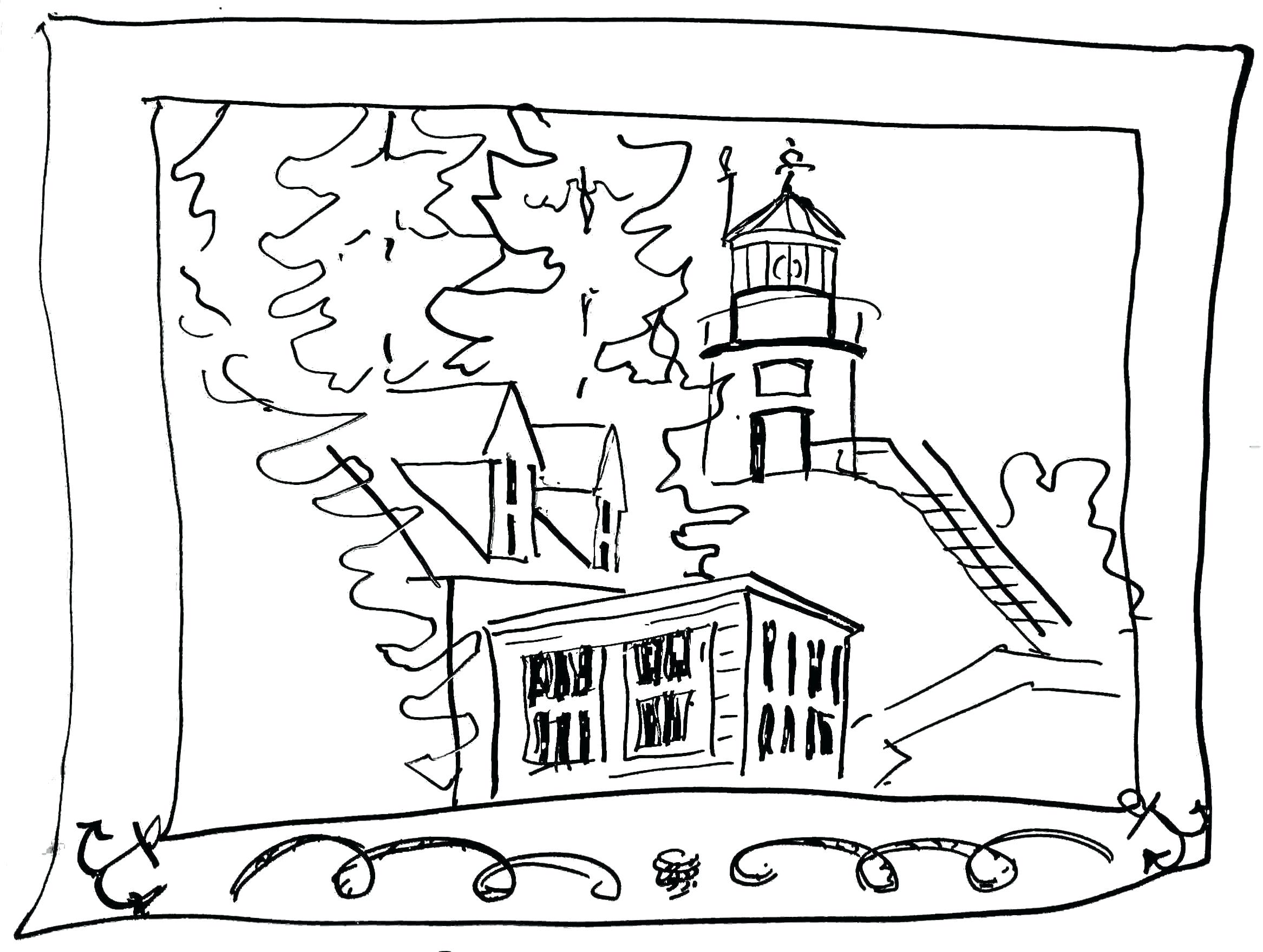 2333x1759 Coloring Pages ~ Lighthouse Coloring Pages 2 Realistic Lighthouse