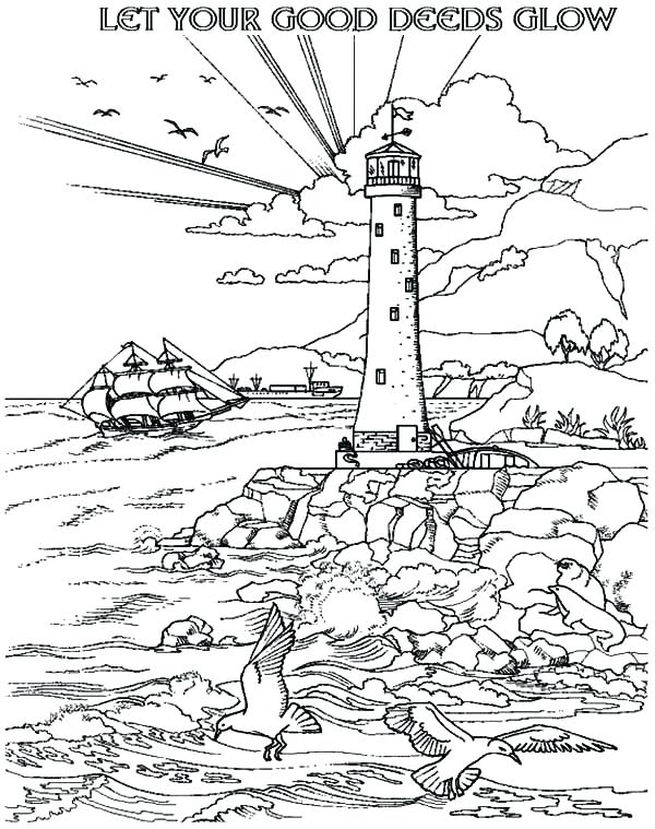600x759 Lighthouse Coloring Pages Let Your Good Deeds Glow With Lighthouse