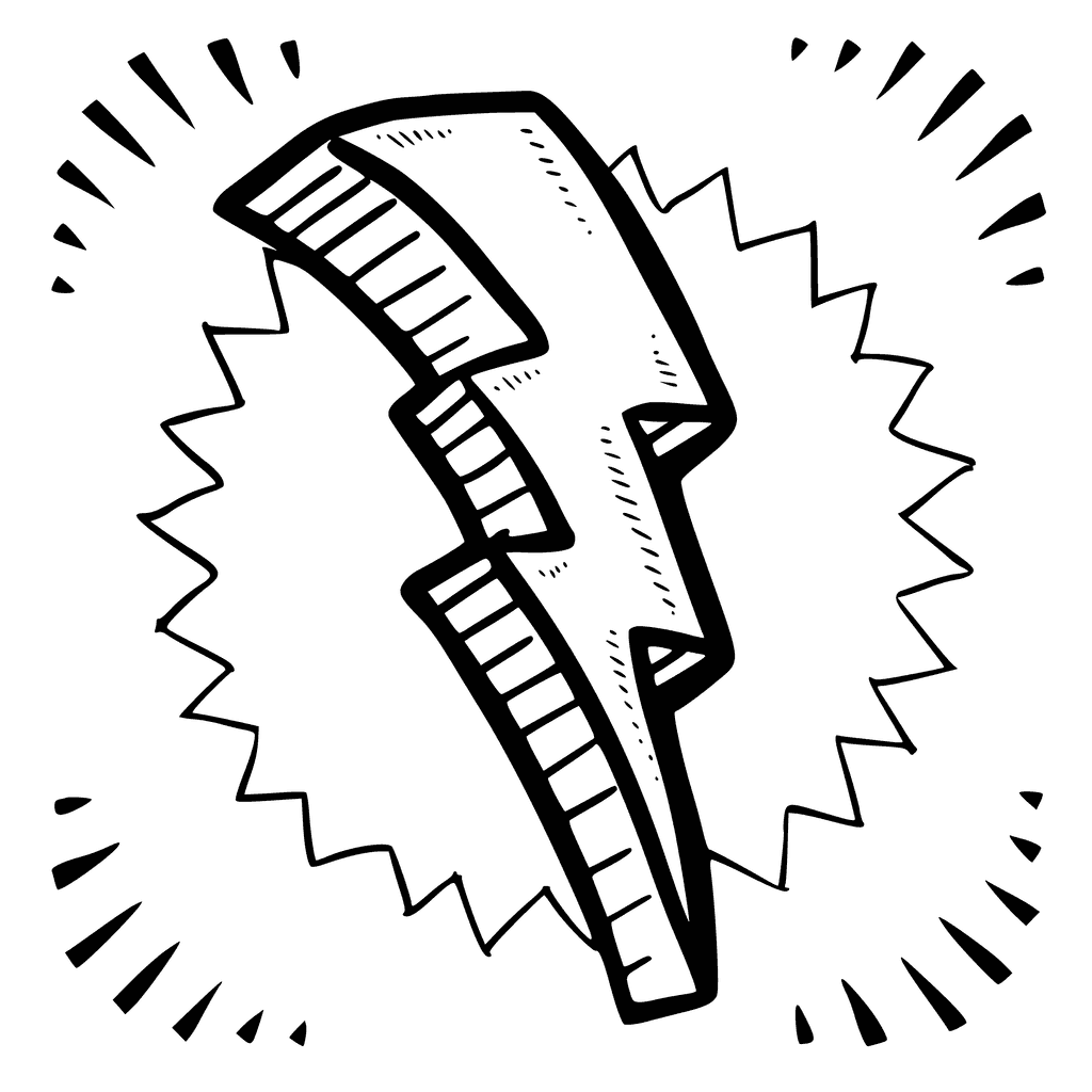 1024x1024 Awesome Lightning Bolt Coloring Page