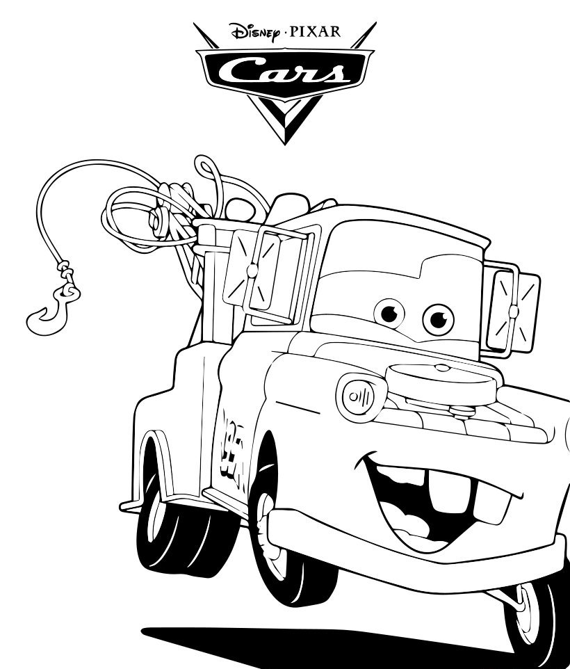 820x962 Lightning Mcqueen And Tow Mater Coloring Pages Allmadecine