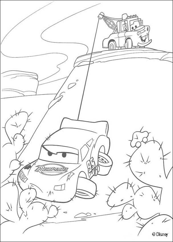 607x850 Coloring Page Of The Famous Disney Movie Cars. Color Mater Saves