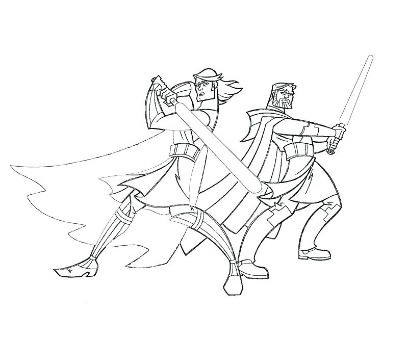 Lightsaber Coloring Page