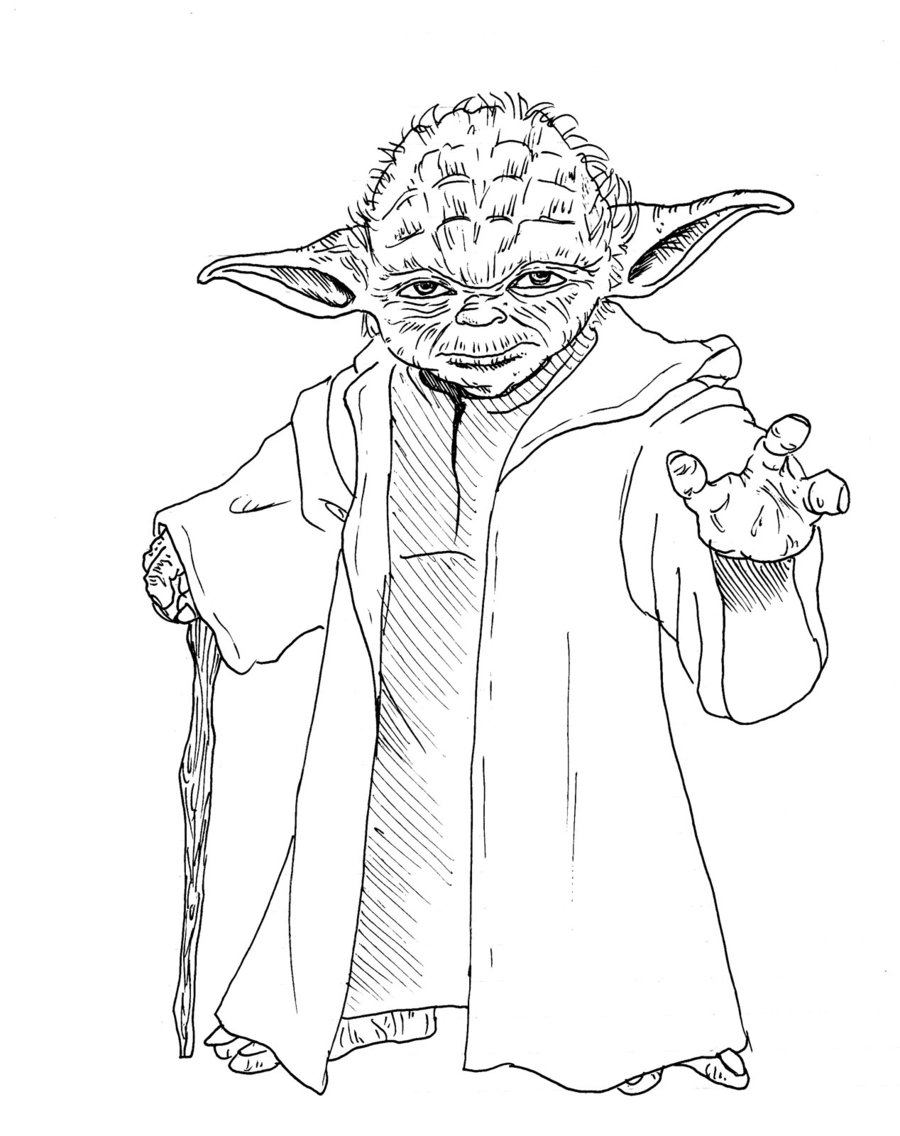 900x1136 Remarkable Design Coloring Page Yoda Yoda With Lightsaber Coloring