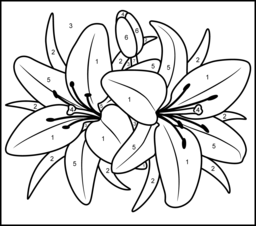 256x226 Color By Number Coloring Pages For Adults Lily