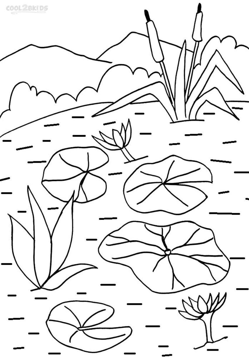 850x1220 Printable Lily Pad Coloring Pages For Kids Cool2bkids Incredible