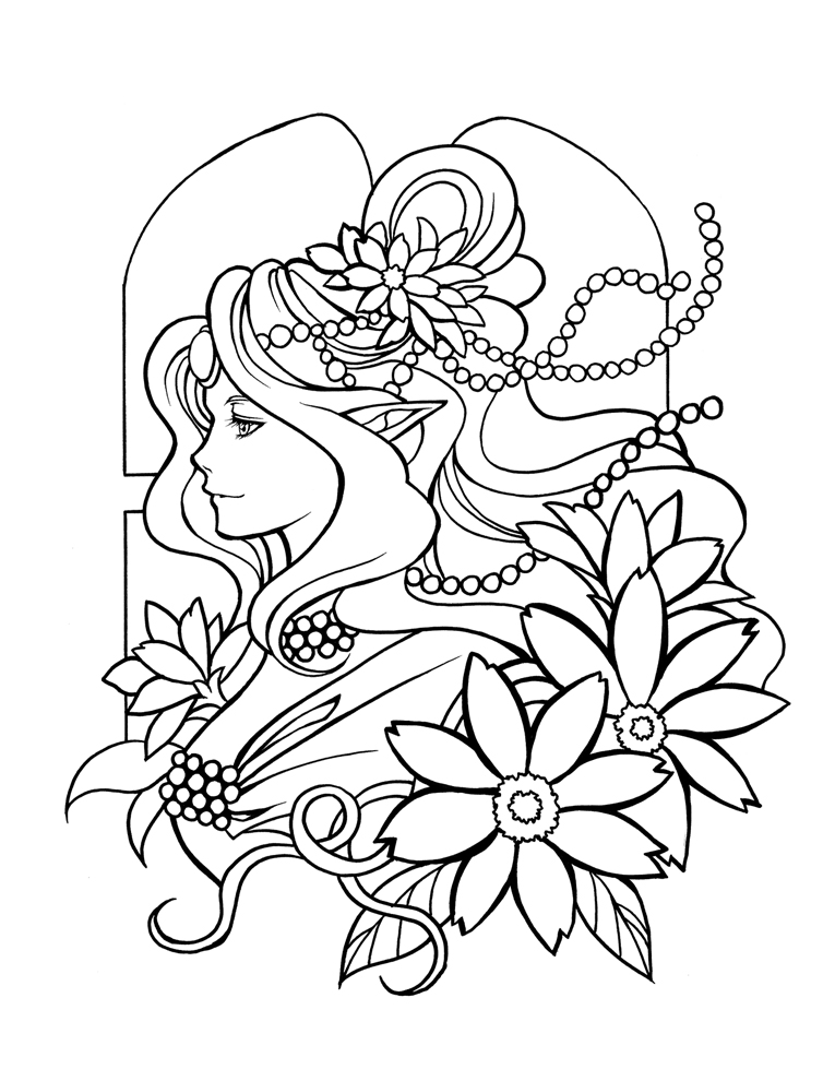 765x990 Snow Queen Adult Coloring Page Fantasy Line Art Within Pages