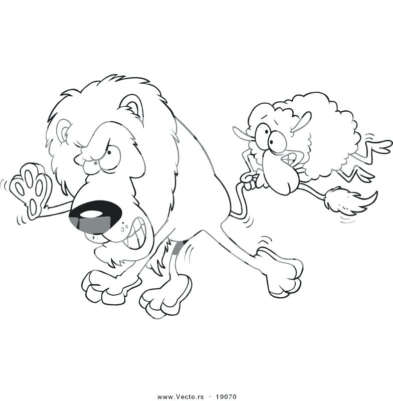 784x800 Lion And Lamb Coloring Pages