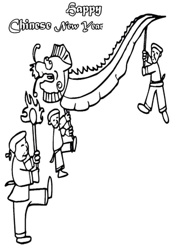 Lion Dance Coloring Page