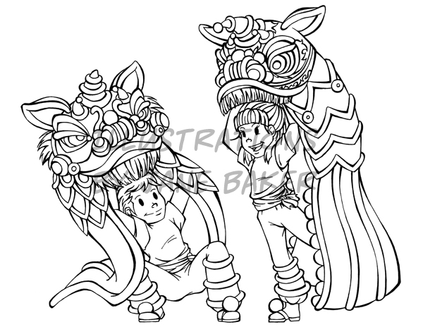 600x464 Lion Dance Coloring Page By Arleea