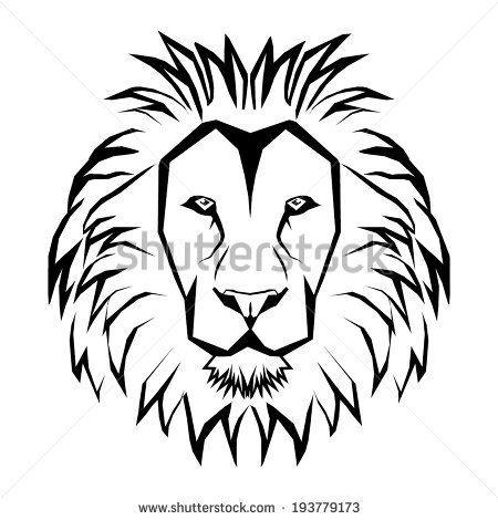450x470 Of Lion Outline Drawing