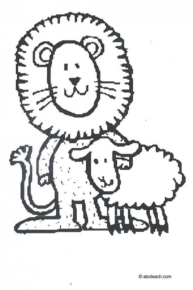 640x961 Lion And Lamb Coloring Pages Az Coloring Pages Lion Lamb Coloring