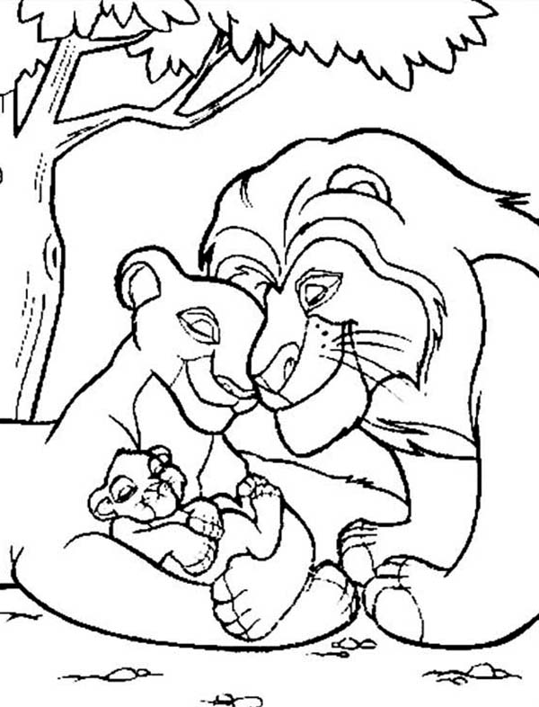 600x786 The Lion King Family Coloring Page