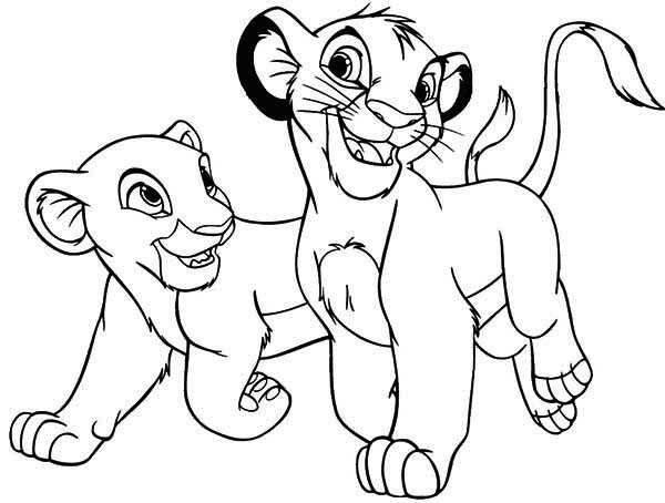 600x454 The Lion King Simba And His Girlfriend Coloring Page