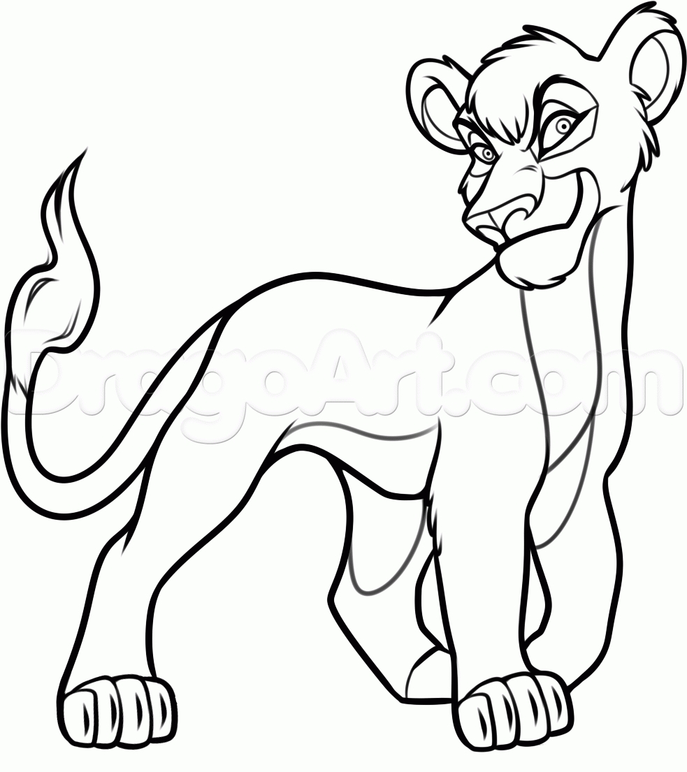 983x1105 Download Lion King Coloring Pages Kovu Kiara