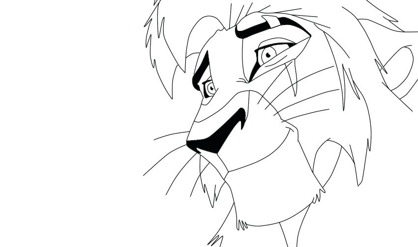 850x504 Lion King Coloring Pages Kovu Lion King 2 Coloring Pages Drawn