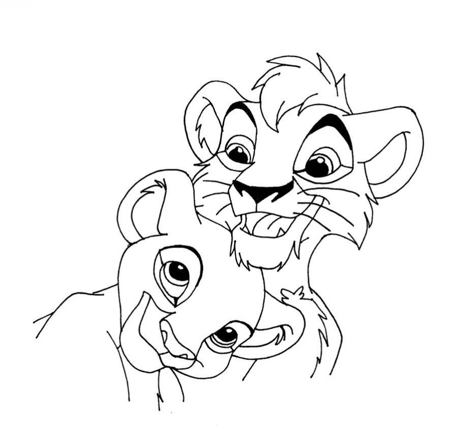 900x854 Lion King Coloring Pages ( Adult Old Kiara Amp Kovu