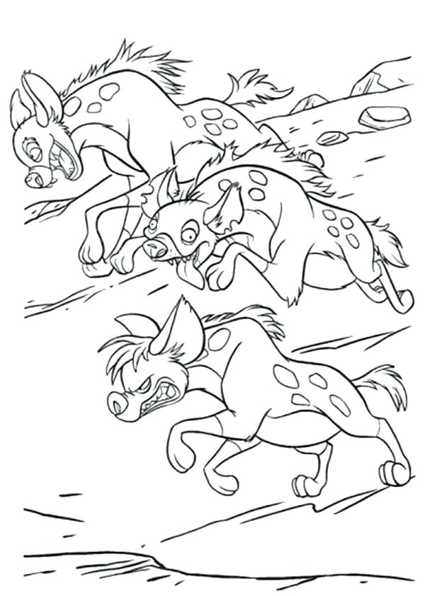 600x842 Hyena Coloring Page