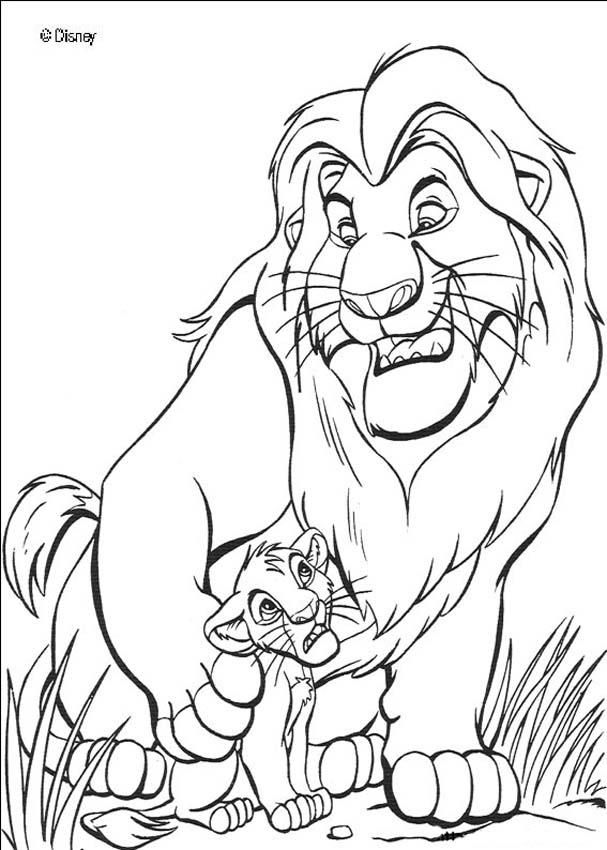 607x850 The Lion King Mufasa And Simba Coloring Page Coloring Pages