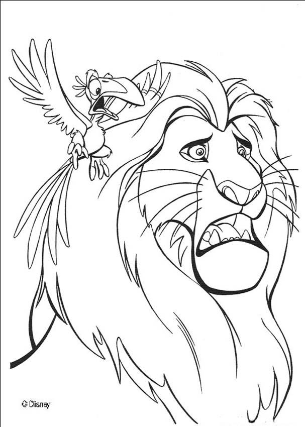 607x850 Zazu Warns Mufasa Coloring Pages