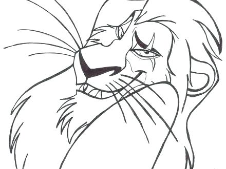 440x330 Lion King Scar Colouring Pages And Are Fighting The Coloring Page