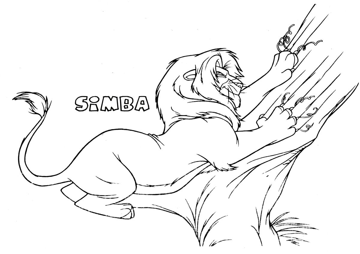 1200x848 Angry Simba Free Coloring Page Animals Disney Kids Lion King Free