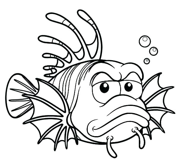 600x563 Lionfish Coloring Page Coloring Page Frowning Coloring Pages