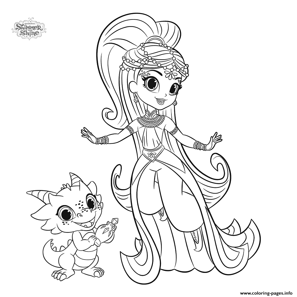 1024x1024 Shimmer And Shine Coloring Book Page Genie Shine Coloring Book